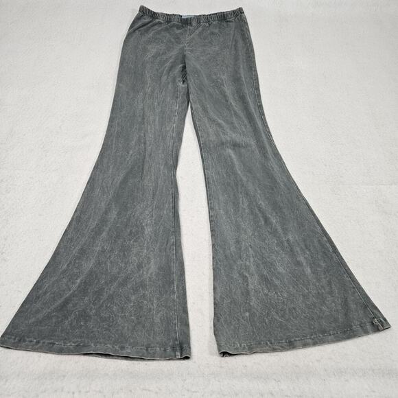 Chatoyant Flared Stretch Pants Large Gray Stretch Cotton Spandex Boho Smooth - Picture 1 of 9